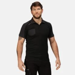 Regatta Mens Offensive Wicking Polo Shirt (Black) -Outdoor Sporting Goods k04e33897c9cdaf3702980240d50cf44f