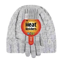 Kids Girls Cable Knitted Warm Fleece Lined Winter Hat And Gloves Set With Bobble -Outdoor Sporting Goods k0d79607975dd6b915c17aab84344d537