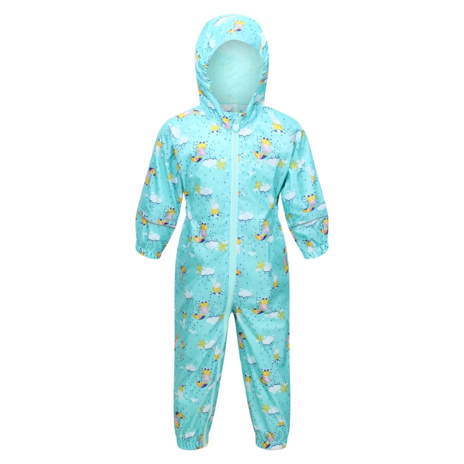 Regatta Childrens/Kids Pobble Peppa Pig Clouds Waterproof Puddle Suit (Aruba Blue) 3 Regatta Childrens/Kids Pobble Peppa Pig Clouds Waterproof Puddle Suit (Aruba Blue)