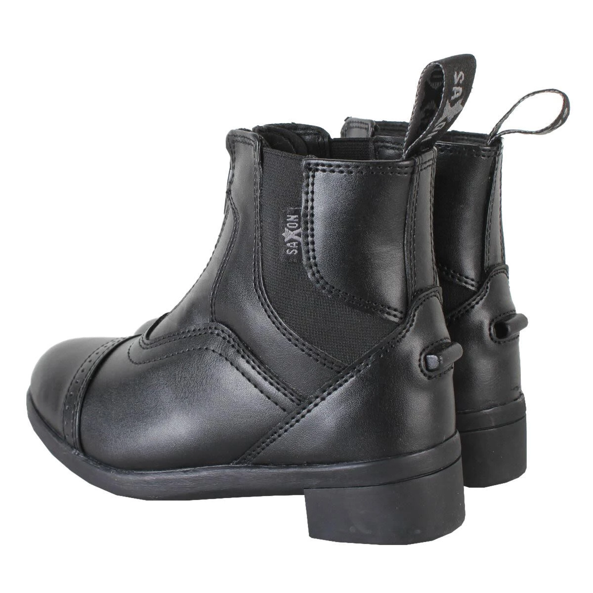 Saxon Childrens/Kids Syntovia Zip Paddock Boots (Black) 4 Saxon Childrens/Kids Syntovia Zip Paddock Boots (Black) - Image 2