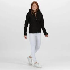 Regatta Womens/Ladies Venturer Hooded Soft Shell Jacket (Black) 24 Regatta Womens/Ladies Venturer Hooded Soft Shell Jacket (Black) -Outdoor Sporting Goods k197591273afca252aac3805d11386450