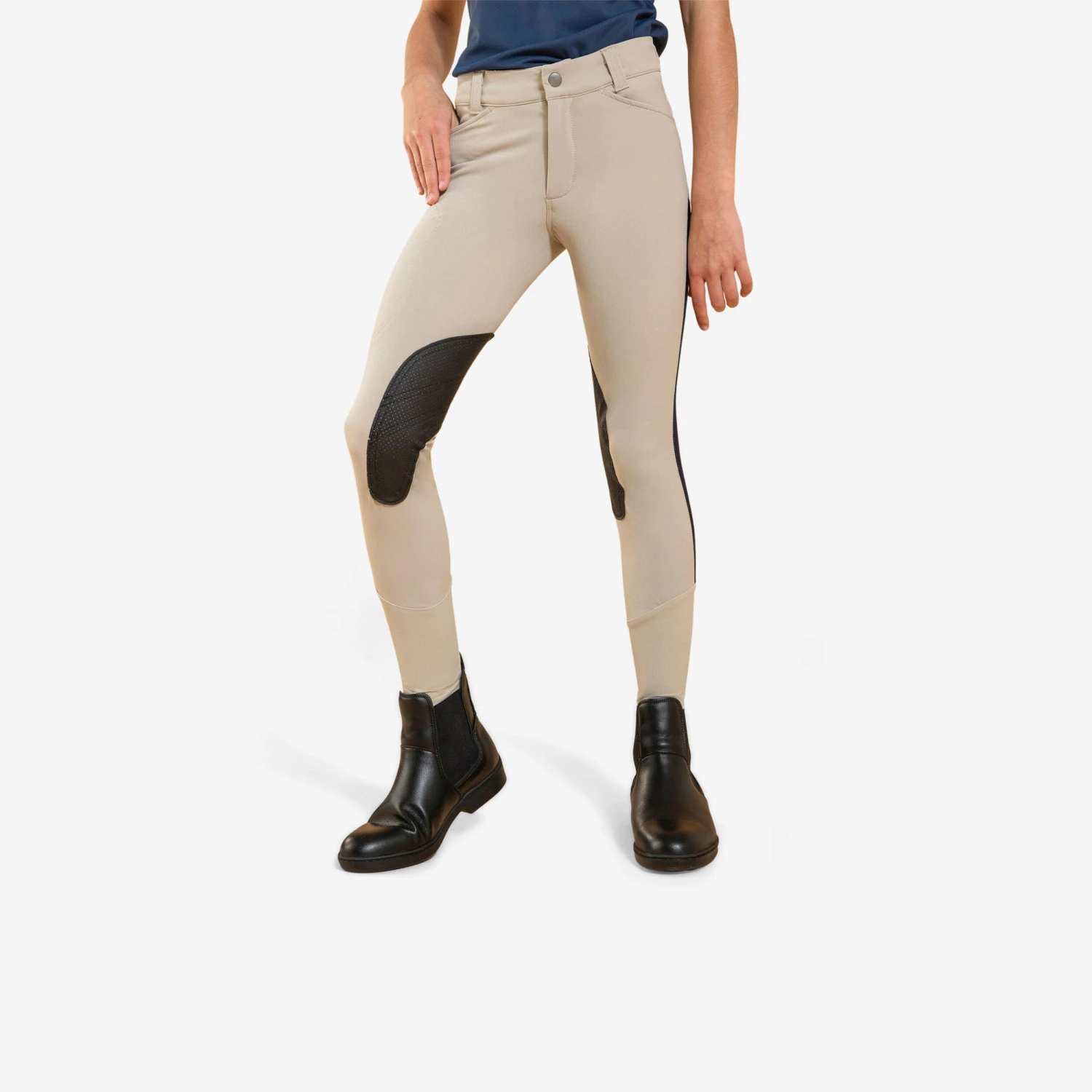 Kids' Horse Riding Lightweight Mesh Jodhpurs With Grippy Suede Patches 500 10 Kids' Horse Riding Lightweight Mesh Jodhpurs With Grippy Suede Patches 500 - Image 8