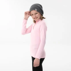 WEDZE Kids’ Ski Base Layer Top - BL 500 1/2 Zip -Outdoor Sporting Goods k1c3d904c711d3460d98ae51cc64d241e