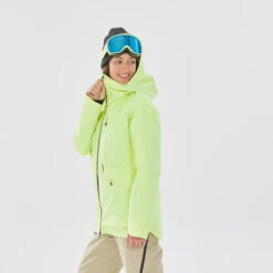 WEDZE WOMEN’S SKI JACKET FR100 – NEON YELLOW -Outdoor Sporting Goods k1c43d29c3d0255ab537d673ac1f88090