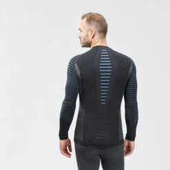 WEDZE Men’s Seamless Ski Base Layer Top BL 980 – Blue/Grey -Outdoor Sporting Goods k20e157b427d9b036ffdd439ef531a5a8