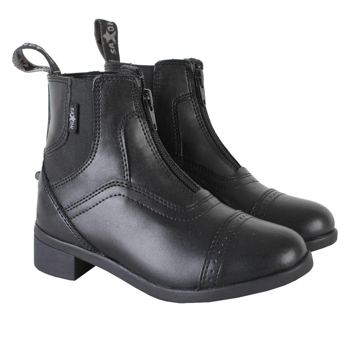 Saxon Childrens/Kids Syntovia Zip Paddock Boots (Black) 6 Saxon Childrens/Kids Syntovia Zip Paddock Boots (Black) - Image 4