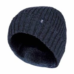 Mens Ribbed Knit Fleece Lined Warm Turn Over Cuff Thermal Beanie Hat -Outdoor Sporting Goods k2570fea8b4cda04803e5d2ef5ea05fde