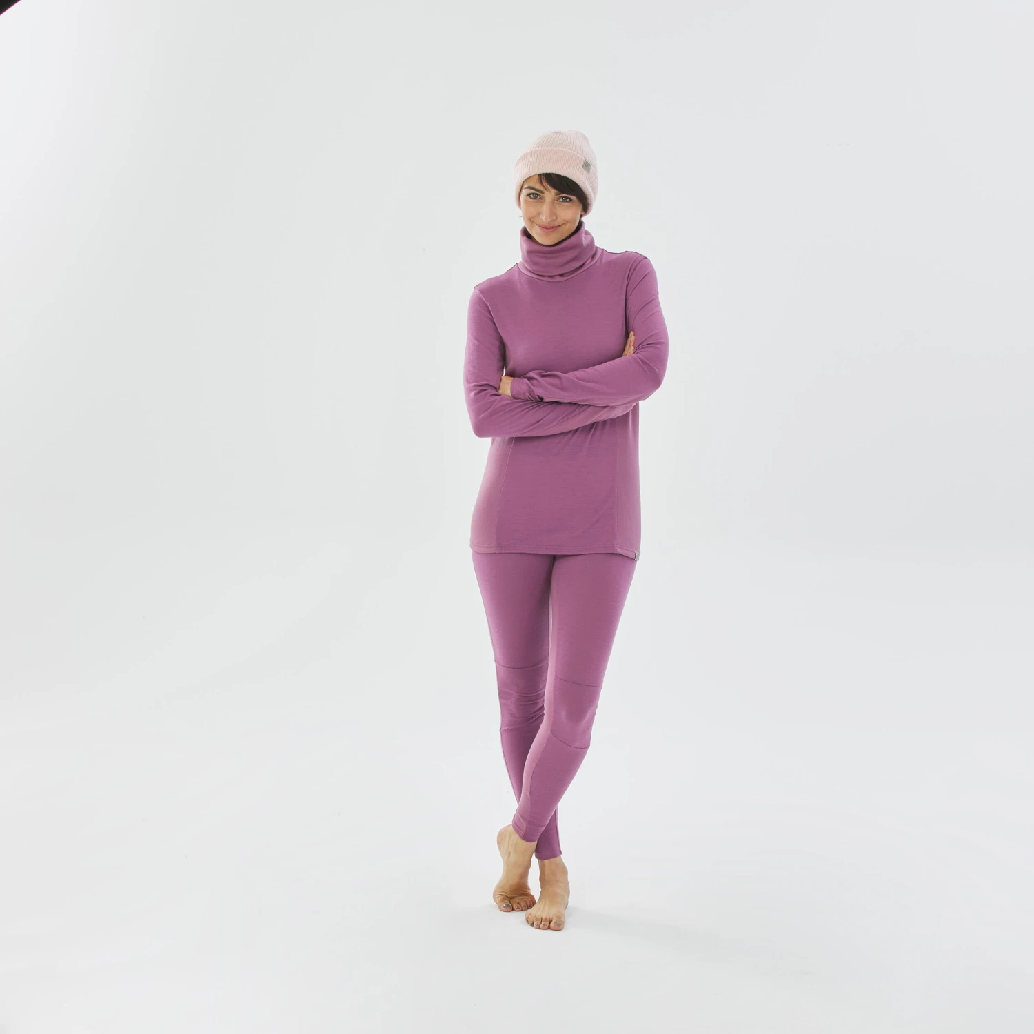 WEDZE Women's Ski Base Layer - BL 900 Wool High Neck 5 WEDZE Women's Ski Base Layer - BL 900 Wool High Neck - Image 3