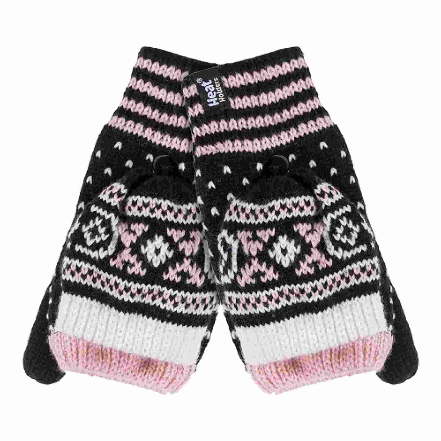 Ladies Warm Fairisle Patterned Thermal Fingerless Converter Gloves 3 Ladies Warm Fairisle Patterned Thermal Fingerless Converter Gloves
