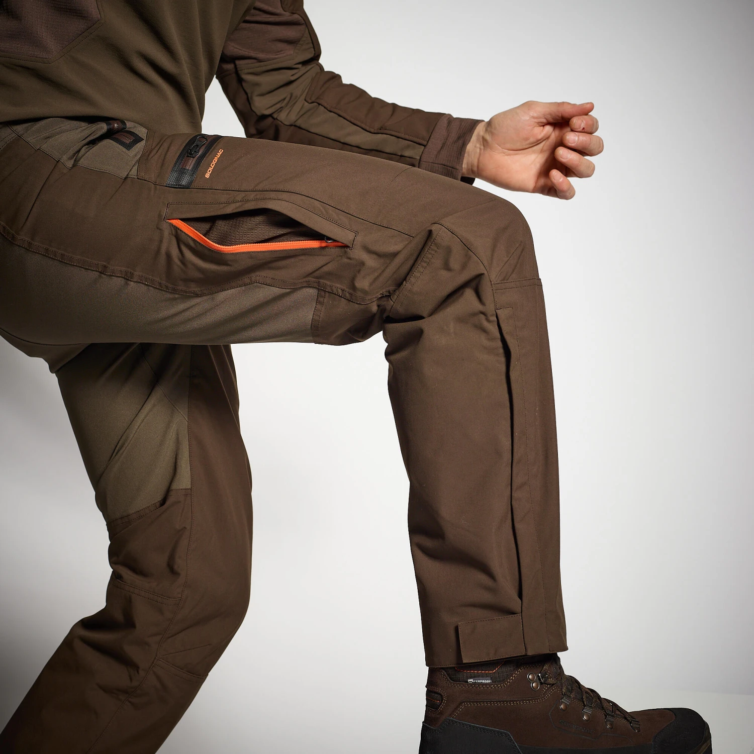HUNTING WATERPROOF TROUSERS RENFORT 900 BROWN 9 HUNTING WATERPROOF TROUSERS RENFORT 900 BROWN - Image 7