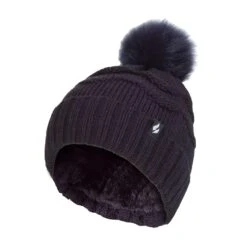 Ladies Winter Zigzag Patterned Fur Cuff Bobble Thermal Hat -Outdoor Sporting Goods k315759b9b22516477ccc13396be40292
