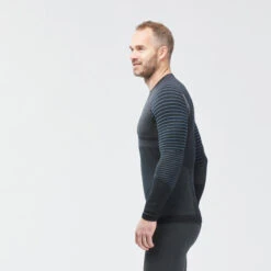 WEDZE Men’s Seamless Ski Base Layer Top BL 980 – Blue/Grey -Outdoor Sporting Goods k331afed75242c8a7546ced3ff119841f