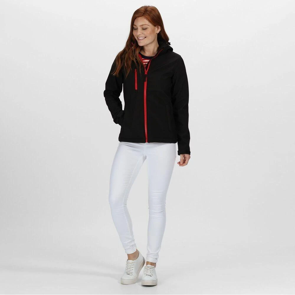 Regatta Womens/Ladies Venturer Hooded Soft Shell Jacket (Black) 10 Regatta Womens/Ladies Venturer Hooded Soft Shell Jacket (Black) - Image 8