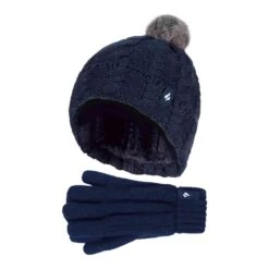 Girls Bobble Pom Pom Thermal Hat And Gloves Set -Outdoor Sporting Goods k4f3bc0c2583a7e30b7abcdad13914048