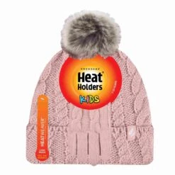 Girls Bobble Pom Pom Thermal Hat And Gloves Set -Outdoor Sporting Goods k4ffab421ec0c54f5f080e805b64b93a1
