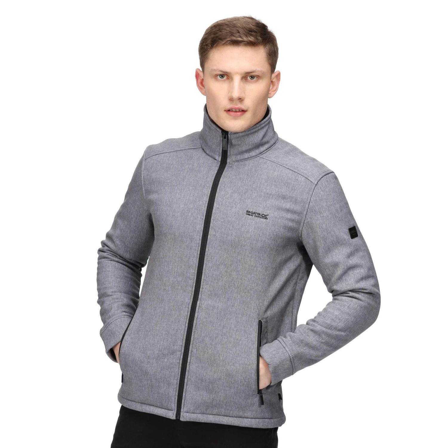 Regatta Mens Caelum Soft Shell Jacket (Navy/Black Marl) 11 Regatta Mens Caelum Soft Shell Jacket (Navy/Black Marl) - Image 9