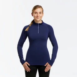 WEDZE Women's Ski Base Layer 500 FFS 1/2 Zip Top -Outdoor Sporting Goods k52894ec408c62b0d5c10cf05852d3815