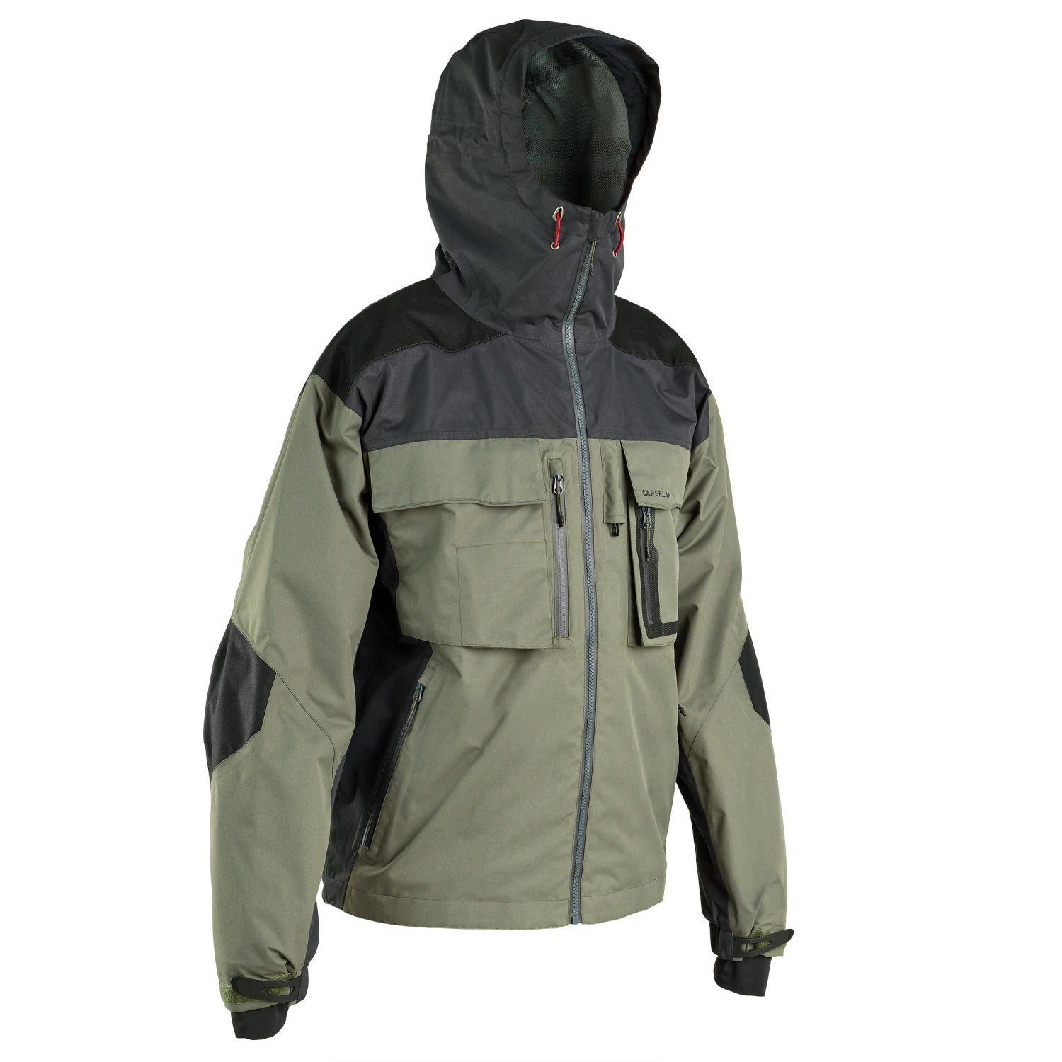 Waterproof Fishing Jacket 500 Khaki 5 Waterproof Fishing Jacket 500 Khaki - Image 3