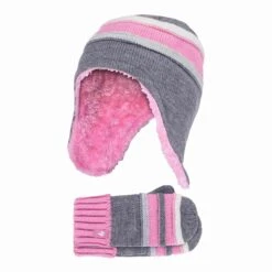 Girls Winter Warm Pom Pom Bobble Beanie Hat And Mittens Set -Outdoor Sporting Goods k5612413daf59c2c684e4945597754b7e