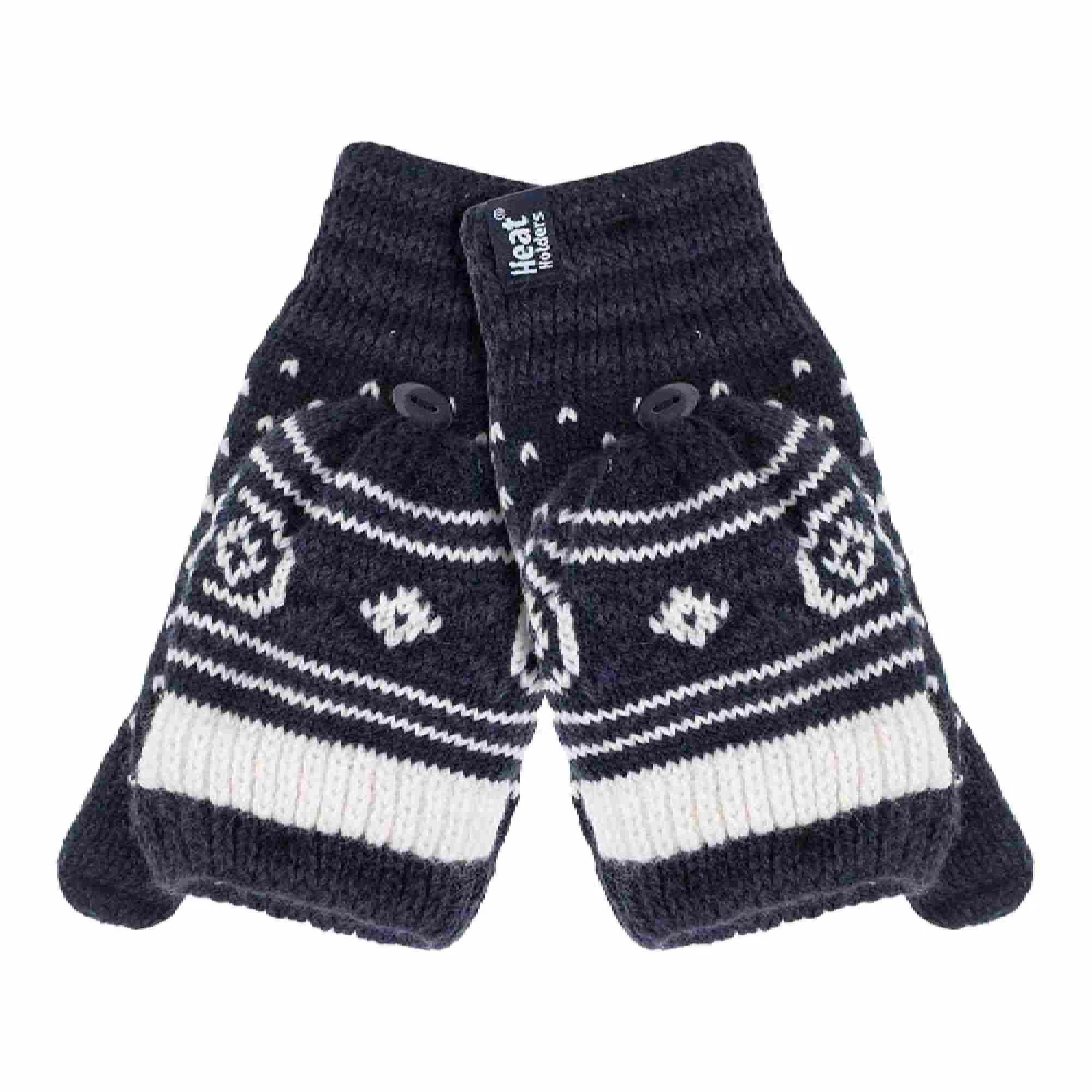 Ladies Warm Fairisle Patterned Thermal Fingerless Converter Gloves 5 Ladies Warm Fairisle Patterned Thermal Fingerless Converter Gloves - Image 3