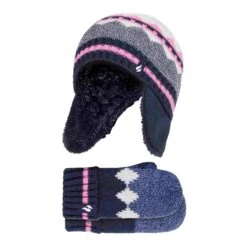 Girls Nordic Pattern Trapper Hat With Pom Pom And Mittens Set -Outdoor Sporting Goods k6be59be3439e3b3d54fdeaf07fd46f61