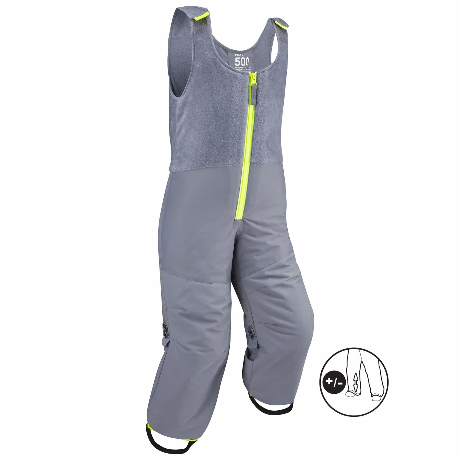 WEDZE KIDS’ WARM AND WATERPROOF SKI SALOPETTES PNF 500 GREY 4 WEDZE KIDS’ WARM AND WATERPROOF SKI SALOPETTES PNF 500 GREY - Image 2