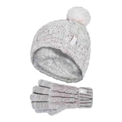 Girls Bobble Pom Pom Thermal Hat And Gloves Set -Outdoor Sporting Goods k7419a70d111263c282ea6e41316c6b18