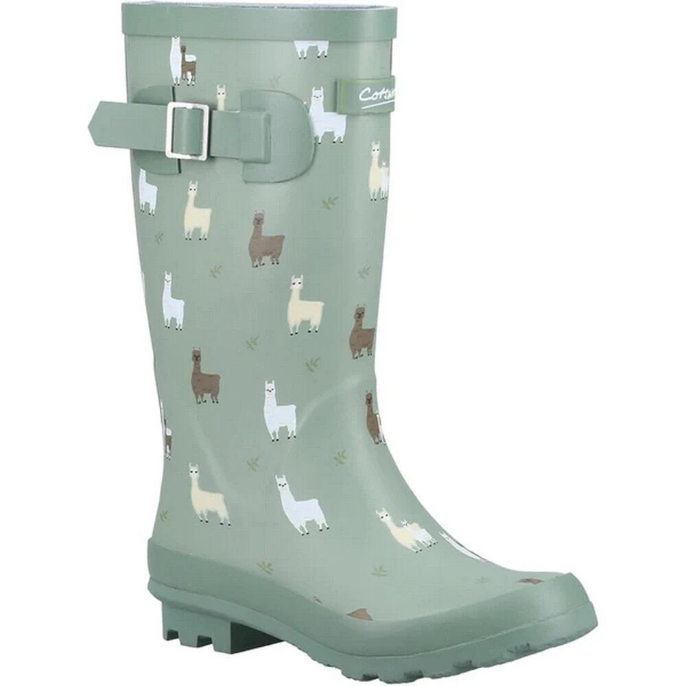 Cotswold Childrens/Kids Farmyard Alpaca Wellington Boots (Green) 3 Cotswold Childrens/Kids Farmyard Alpaca Wellington Boots (Green)