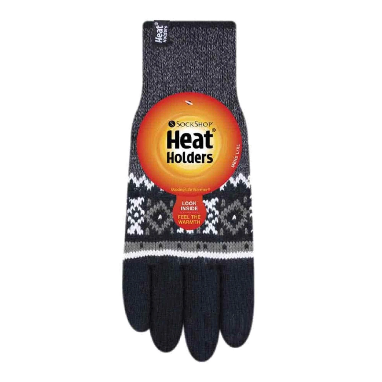 Mens Nordic Fairisle Knitted Fleece Lined Winter Thermal Gloves 4 Mens Nordic Fairisle Knitted Fleece Lined Winter Thermal Gloves - Image 2