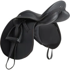 Synthia Horse Riding Synthetic All-Purpose 16"5 Saddle For Horse & Pony - Black -Outdoor Sporting Goods k813167f24c1665a6fba0c4bf12d4bb84
