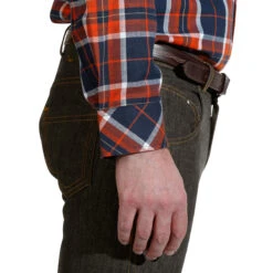 Sentier Long-Sleeved Horse Riding Shirt - Navy And Red Checks -Outdoor Sporting Goods k814fd81964c9e2091d25ba7656cdbaab