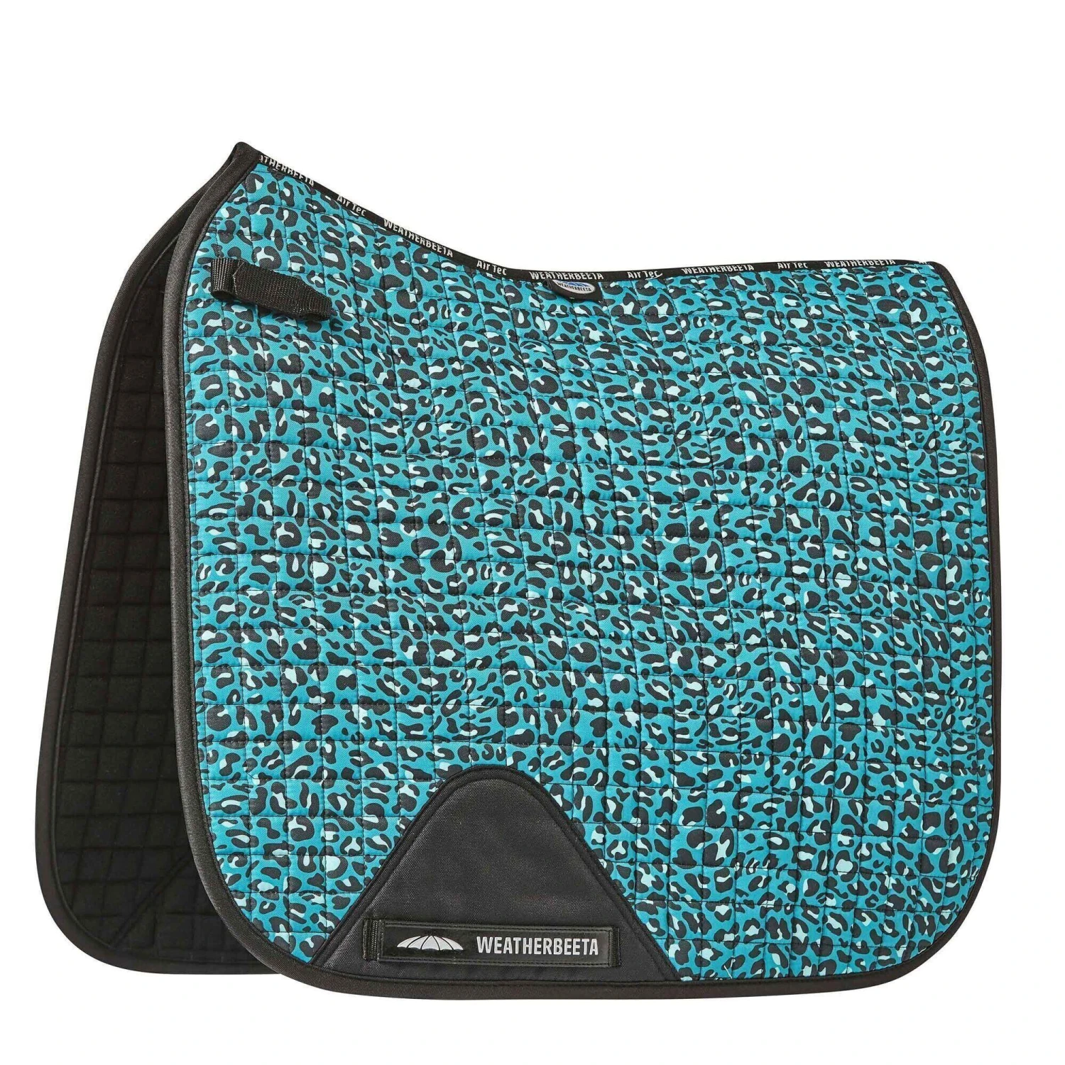 Weatherbeeta Prime Leopard Print Horse Dressage Saddlepad (Turquoise/Black) 3 Weatherbeeta Prime Leopard Print Horse Dressage Saddlepad (Turquoise/Black)
