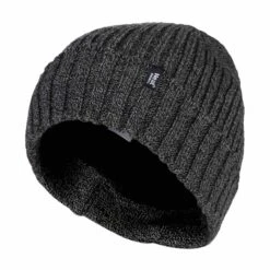 Mens Ribbed Knit Fleece Lined Warm Turn Over Cuff Thermal Beanie Hat -Outdoor Sporting Goods k8bdecda795985a564ca96ab878327a51