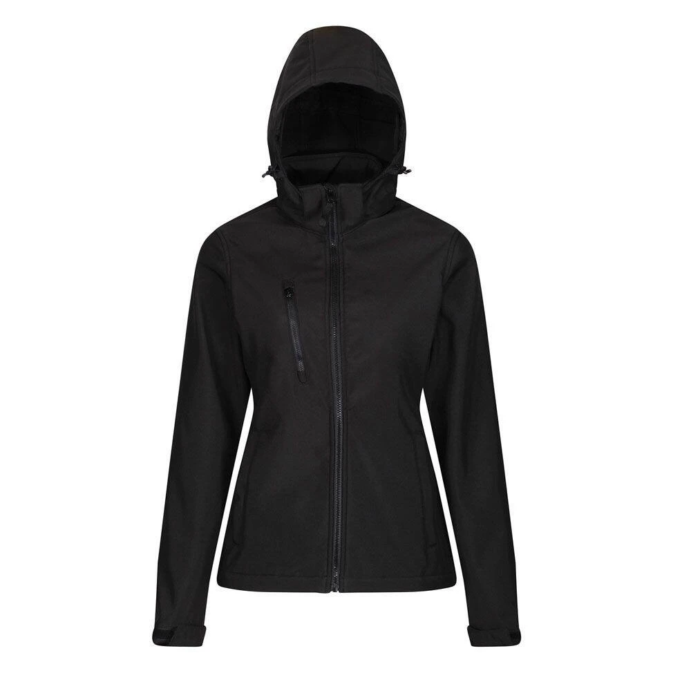 Regatta Womens/Ladies Venturer Hooded Soft Shell Jacket (Black) 3 Regatta Womens/Ladies Venturer Hooded Soft Shell Jacket (Black)