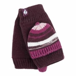 Ladies Striped Thermal Knitted Converter Mitten Gloves -Outdoor Sporting Goods ka2de89d6c56a0aea1aec92f8bea9896c