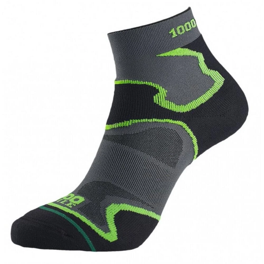 Womens/Ladies Fusion Ankle Socks (Black/Green) 3 Womens/Ladies Fusion Ankle Socks (Black/Green)