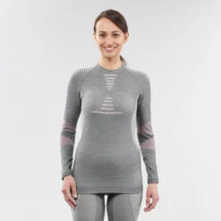 WEDZE Women's Ski 900 Merino Wool Seamless Base Layer Top -Outdoor Sporting Goods kaa797f1980833f159cbaad123962f994