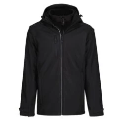 Regatta Mens Erasmus 4 In 1 Soft Shell Jacket (Black) -Outdoor Sporting Goods kab29b8ec0fc06d0f802117052650a56f