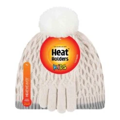 Girls Thermal Insulated Pom Pom Bobble Beanie Hat And Gloves -Outdoor Sporting Goods kad47bda6593ae78c9a1b094edbcf3f1a