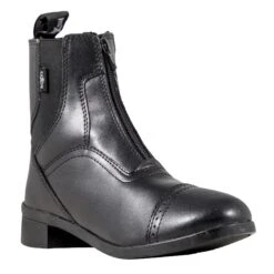Saxon Childrens/Kids Syntovia Zip Paddock Boots (Black)