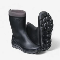 ADULT MENS AND WOMENS WARM WELLIES BLACK