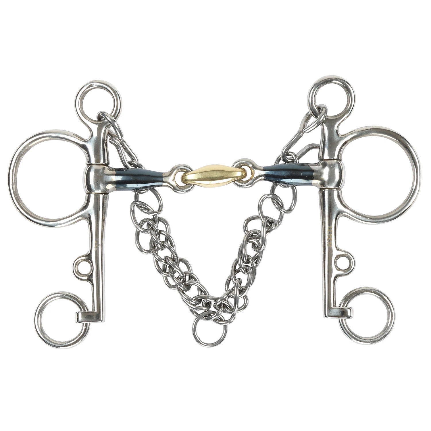Sweet Iron Lozenge Horse Pelham Bit (Blue) 3 Sweet Iron Lozenge Horse Pelham Bit (Blue)