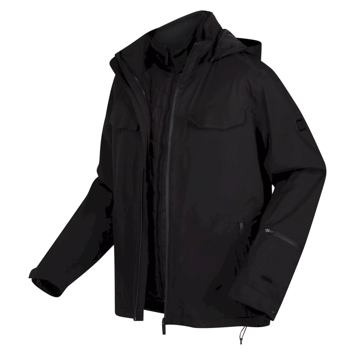 Regatta Mens Britely Torch 3 In 1 Waterproof Jacket (Black) 6 Regatta Mens Britely Torch 3 In 1 Waterproof Jacket (Black) - Image 4