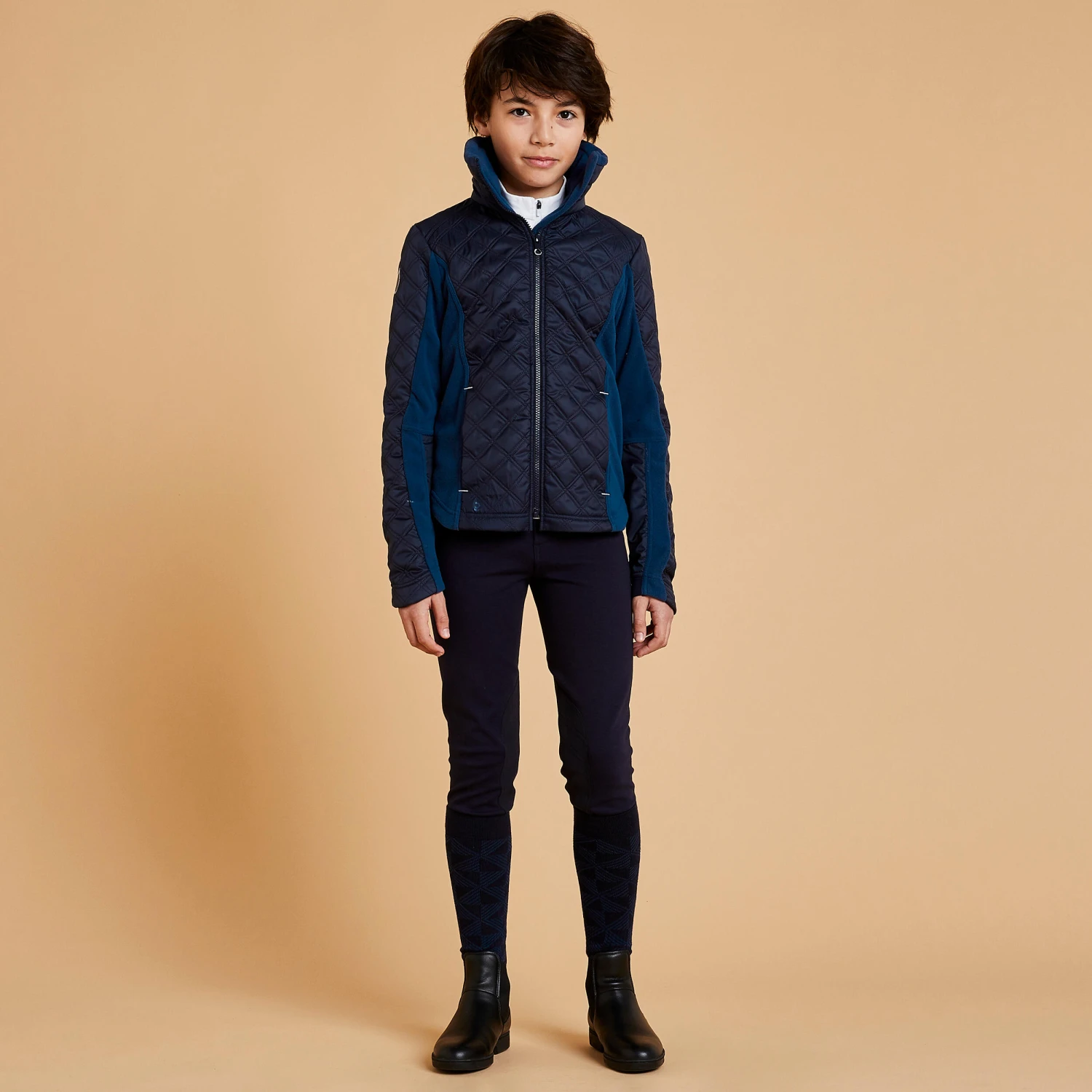 Kids' Horse Riding Bi-Material Warm Fleece 500 4 Kids' Horse Riding Bi-Material Warm Fleece 500 - Image 2