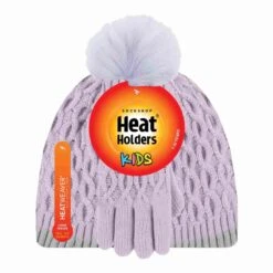 Girls Thermal Insulated Pom Pom Bobble Beanie Hat And Gloves -Outdoor Sporting Goods kbd8f8f916aea4c3699218c5be0d3dfc3