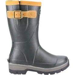Cotswold Stratus Short Plain Rubber Wellingtons GREEN