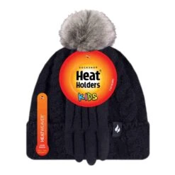 Girls Bobble Pom Pom Thermal Hat And Gloves Set -Outdoor Sporting Goods kce3c2ea5ed8f9a3a82845efafbd70b7b