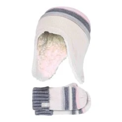 Girls Winter Warm Pom Pom Bobble Beanie Hat And Mittens Set -Outdoor Sporting Goods kd7ce5bbbc7321b38bb8e0a695e03238f