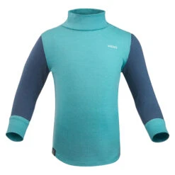 WEDZE Baby Ski Base Layer Top, Undershirt Merino Wool MERIWARM Turquoise -Outdoor Sporting Goods kd7ec44991637e01ebb972c2f2b9037c9