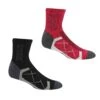 Regatta Womens/Ladies Outdoor Boot Socks (Pack Of 2) (Black/Cherry Pink) -Outdoor Sporting Goods kf311c8ee5d998a8124535a5c8e56a123